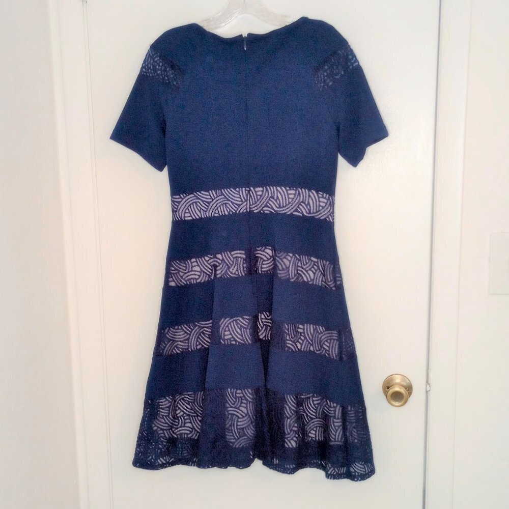 Jax Navy A-Line Lace Inset Dress